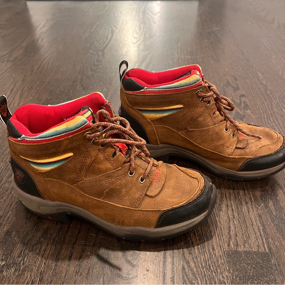 Ariat Terrain H2O Waterproof Hiking Boots Walnut Serape Stripe Size 8.5 - Picture 4 of 7
